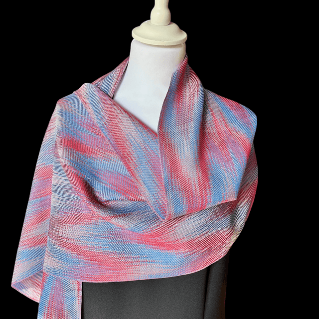 Echarpe en 100% soie, tricolor / Handwoven silk scarf