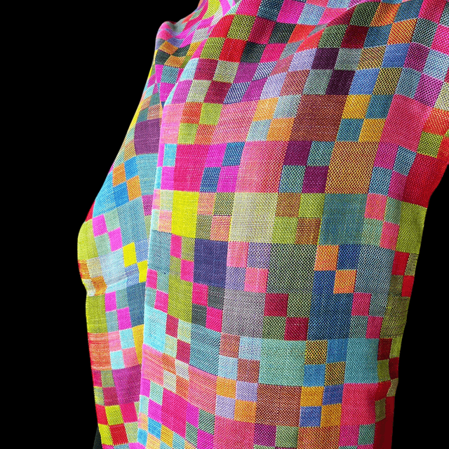 Harlequin scarf : 100% silk handwoven / 100% soie tisser à la main