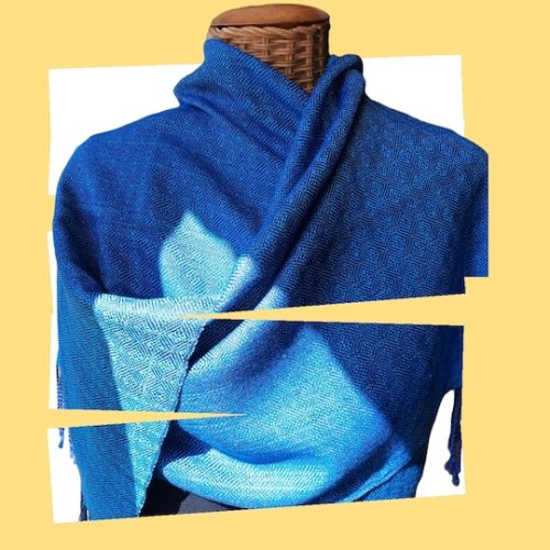 azure silk shawl or wide scarf