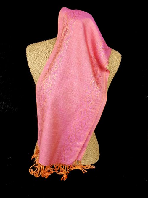 iridescence pink silk scarf