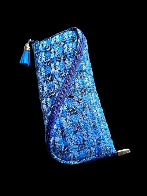 silk glasses case all blues